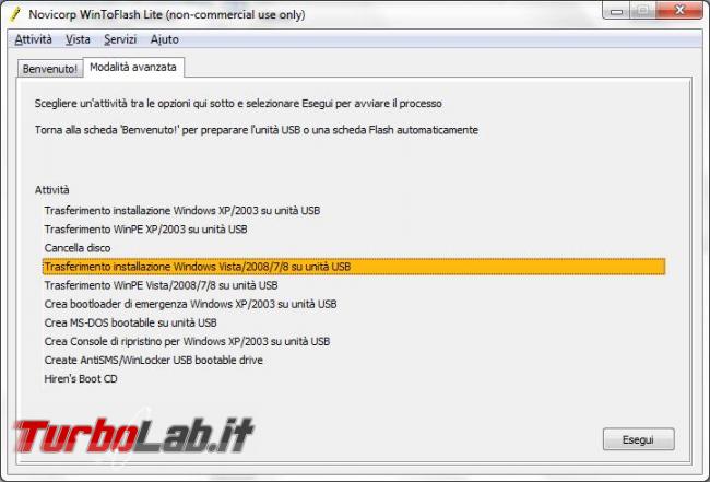 Trasferisci supporto d’installazione Windows disco, pendrive, USB WinToFlash