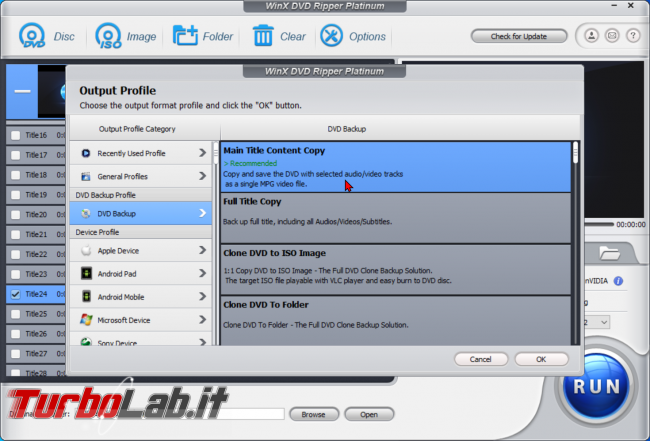 Trasformare film DVD file MP4 PC, smartphone, tablet: guida rip WinX DVD Ripper (conversione DVD MP4, H.264, AAC) - zShotVM_1589891048