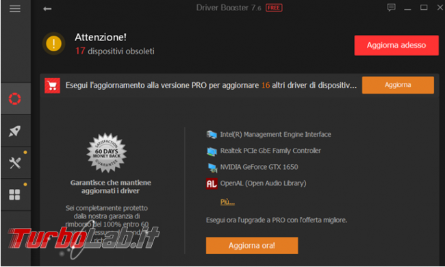 Trovare aggiornare driver PC Windows: guida Driver Booster Free