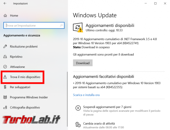 Trovare bloccare dispositivo Windows perso rubato - FrShot_1572726944