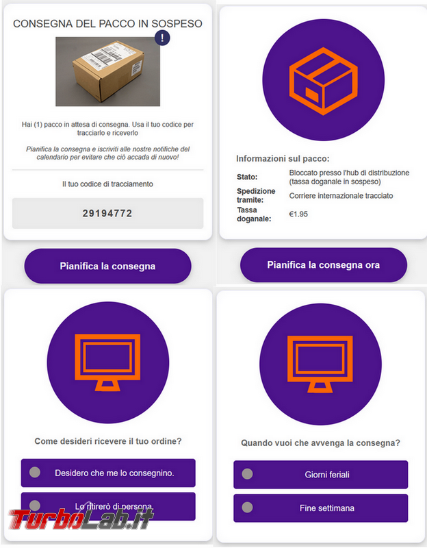 truffa Natale dell’ordine tracciamento pacco consegna (approfondimento)