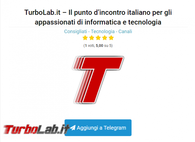 TurboLab.it è consigliato Telegram Italia - Annotazione 2019-08-12 160855