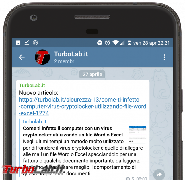 TurboLab.it è ora Telegram - turbolab.it telegram