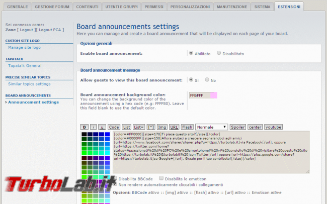 TurboLab.it phpBB Essentials: 10+ migliori estensioni phpBB 3.2 ogni community dovrebbe avere - Board Announcements pca