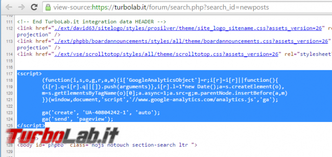 TurboLab.it phpBB Essentials: 10+ migliori estensioni phpBB 3.2 ogni community dovrebbe avere - google analytics javascript codice