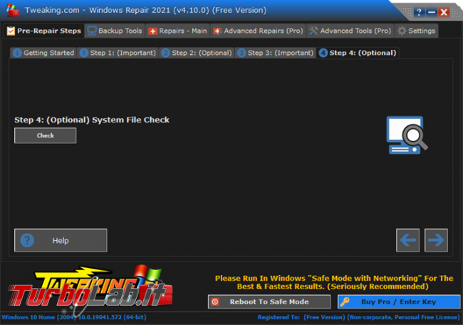 Tweaking.com Windows Repair, software ripara problemi Windows