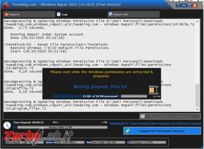 Tweaking.com Windows Repair, software ripara problemi Windows