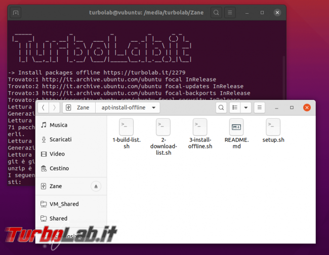 Ubuntu 20.04: come scaricare pacchetti .deb apt installarli offline (desktop server, linea comando)