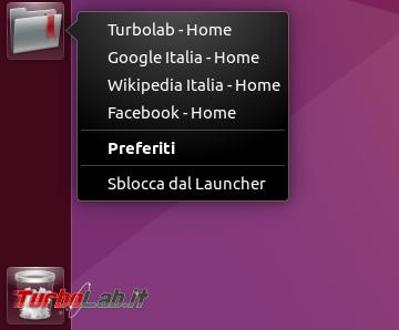 Ubuntu: come aprire siti preferiti launcher Unity