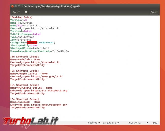 Ubuntu: come aprire siti preferiti launcher Unity