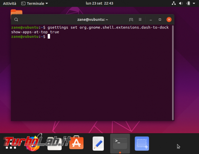 Ubuntu come Windows: spostare barra / Dock basso pulsante applicazioni sinistra
