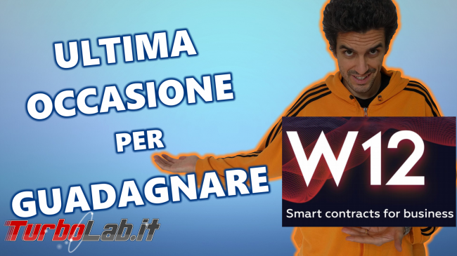 Ultimi giorni acquistare token W12, piattaforma Smart Contract ICO, STO crowdfunding (video)