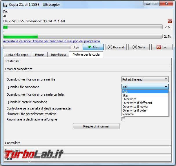 Ultracopier migliora gestione copia file Windows