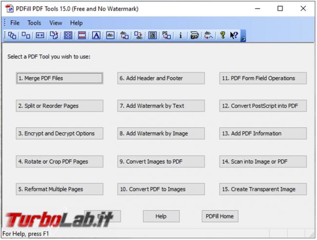 Unire / separare file PDF tanto altro: PDFill PDF Tools 15 Beta è programma tutto fare