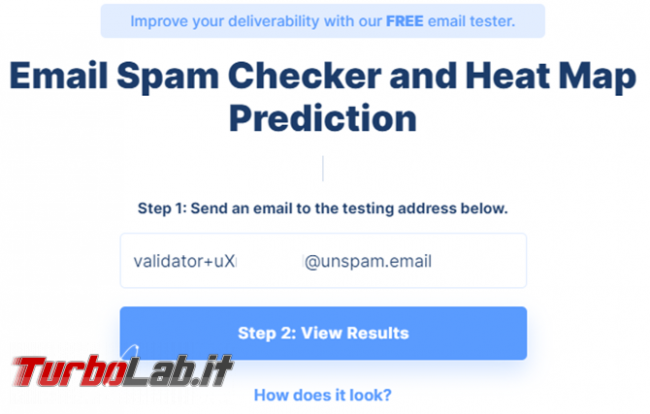 Unspam.email valuta se email potrà finire spam