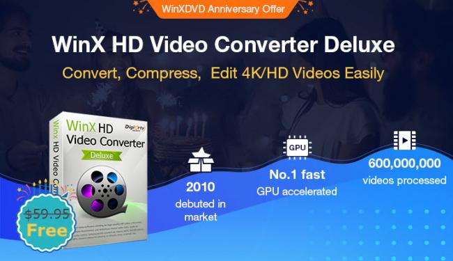 [Upd: ultimi giorni!] Giveaway: WinX HD Video Converter Delux è gratis periodo tempo limitato