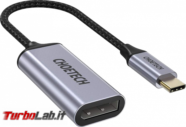 USB Type-C DisplayPort: come collegare PC portatile schermo esterno - adattatore USB Type-C displayport