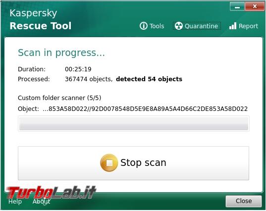 Utilizzare Kaspersky Rescue Disk ripulire computer infetto malware