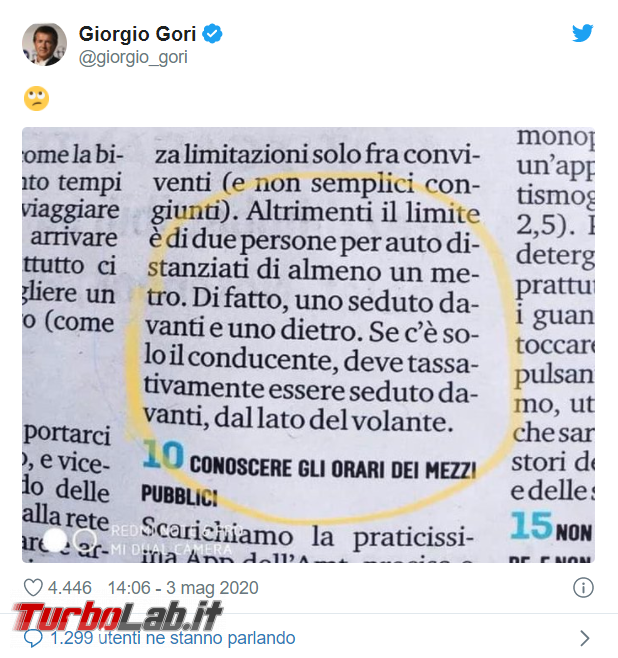 Vademecum come muoversi città: articolo ironico preso come serio. web si scatena finimondo - FrShot_1588575277