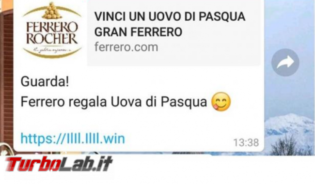 Vinci uovo Pasqua Gran Ferrero: è truffa! - FrShot_1586363483