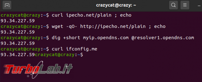 Visualizzare l’indirizzo IP, pubblico privato, computer Ubuntu