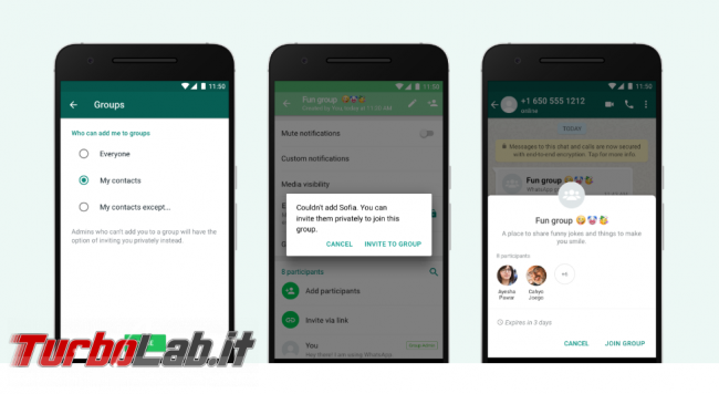 WhatsApp: nuove impostazioni privacy gruppi - FrShot_1573056691