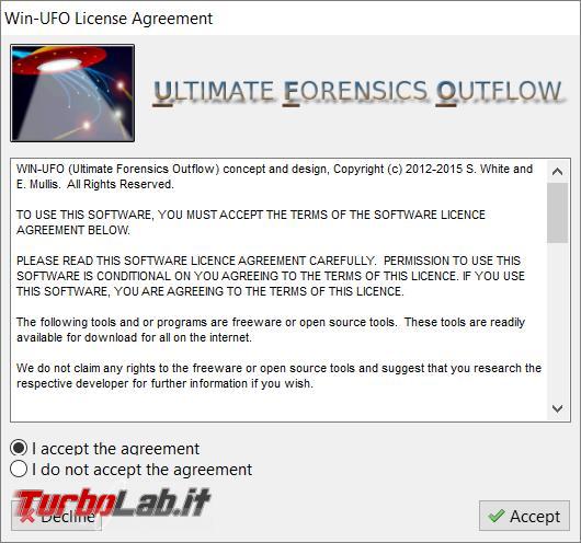 Win-UFO è kit programmi l’analisi forense computer