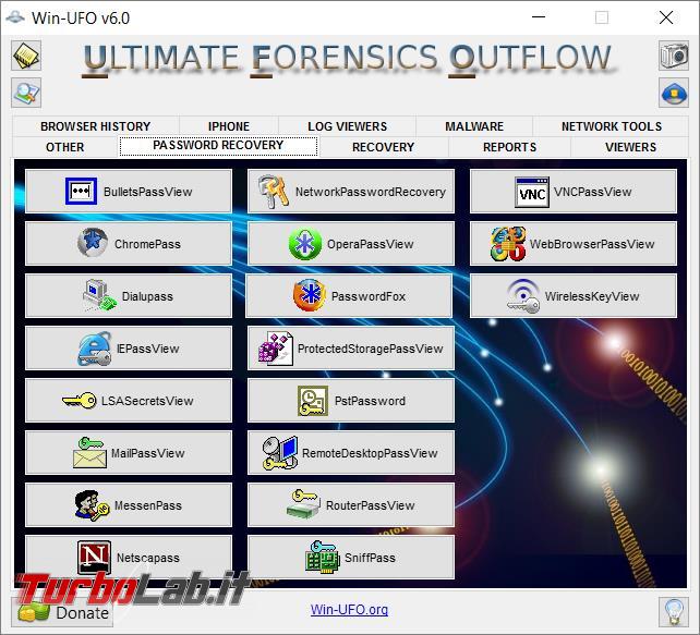 Win-UFO è kit programmi l’analisi forense computer
