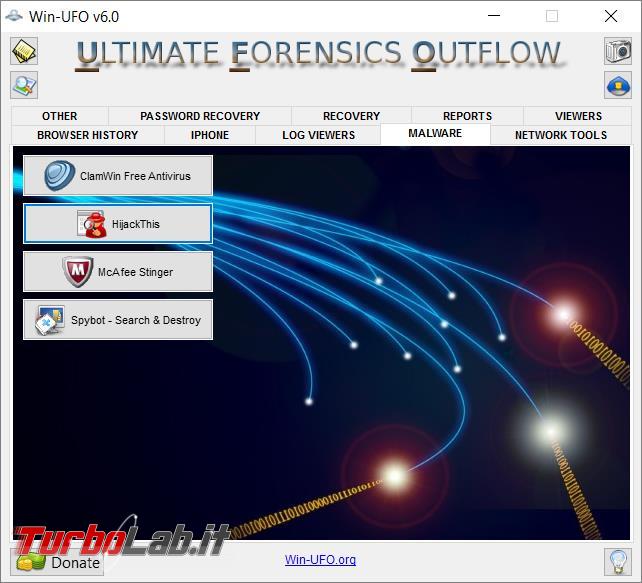 Win-UFO è kit programmi l’analisi forense computer