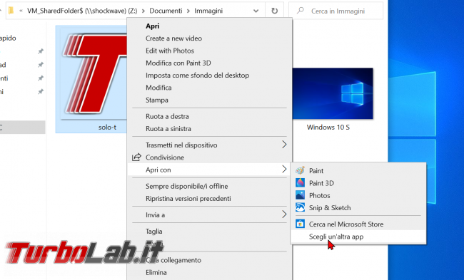 Windows 10: come attivare/installare Visualizzatore foto Windows 7/Windows 8 sostituire app Foto (ripristinare Visualizzatore immagini) - zShotVM_1591128689
