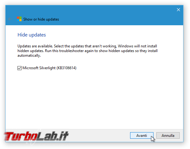 Windows 10: cosa fare quando &quot;Centro soluzioni HP&quot; non si avvia più / si chiude immediatamente - Show or hide updates_1