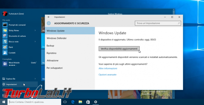 Windows 10: cosa fare quando &quot;Centro soluzioni HP&quot; non si avvia più / si chiude immediatamente - windows 10 windows update verifica disponibilità aggiornamenti