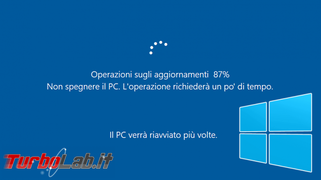 Windows 10: impedire / bloccare riavvio inopportuno Orario attività - windows updating brand