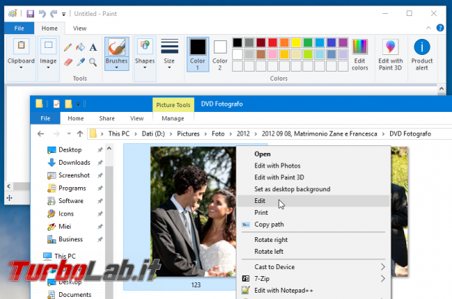 Windows 10, menu &quot;Modifica&quot; file immagine foto (jpeg, png, ...): come modificare programma si apre? (sostituire Paint Photoshop, Gimp, Paint.net altro)