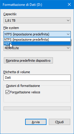 Windows 10 Pro Workstation: cos'è ? Quali funzioni ha? Differenze Workstation Pro? - formattazione unità refs