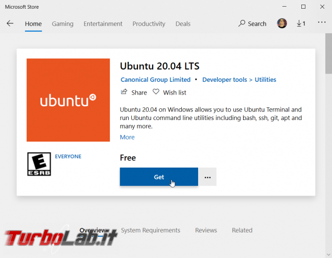 Windows 10 WSL: Ubuntu 20.04 è già disponibile Microsoft Store