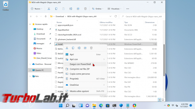 Windows 11: come installare Google Play Store Sottosistema Windows Android (WSA): guida download APK - screen_FRANK_1636298418