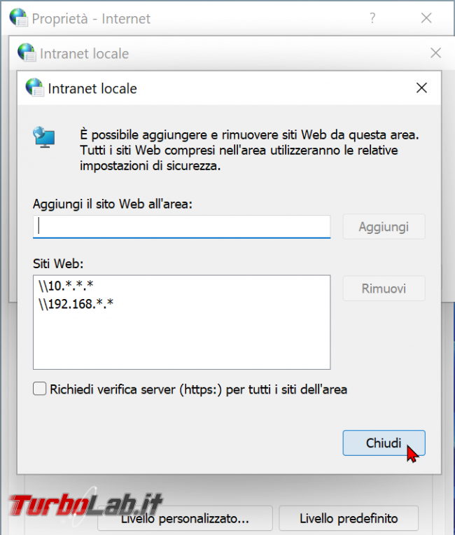 Windows 11 / Windows 10: come disattivare Avviso sicurezza quando apri 'applicazione / programma cartella condivisa rete locale (NAS LAN) - zShotVM_1635404918