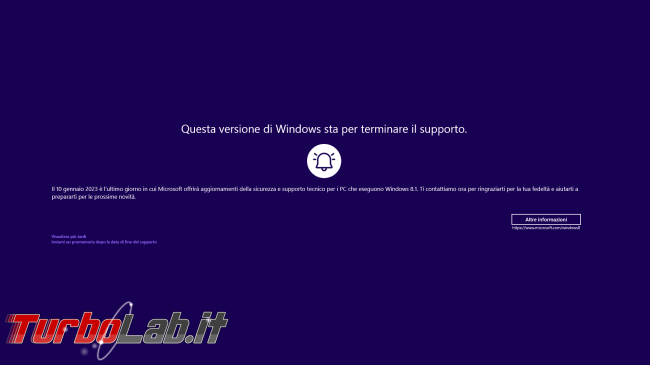 Windows 8.1 è ora fuori supporto ( devi smettere usarlo)