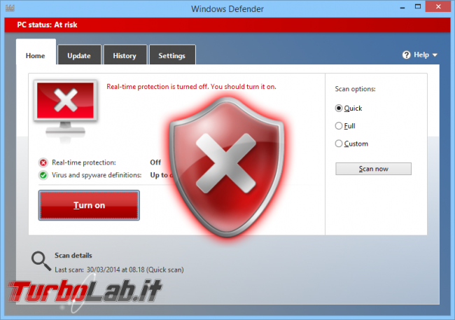 Windows Defender Antivirus sandbox: cosa significa come attivare sandbox aumentare sicurezza - windows_defender_alert_artwork