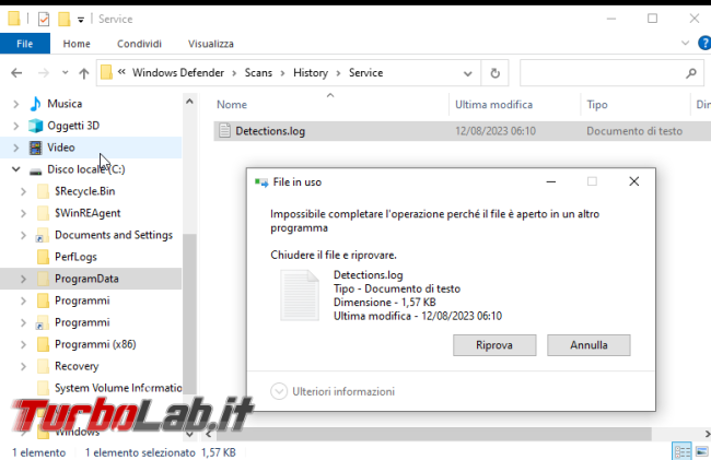 Windows Defender: come eliminare / pulire Cronologia protezione malware/virus