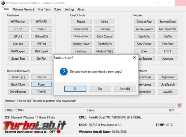 Windows Repair Toolbox ha (quasi) tutto necessario riparare problemi Windows