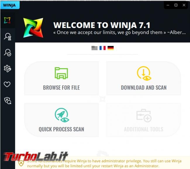 Winja controlla file processi Windows utilizzando VirusTotal.com