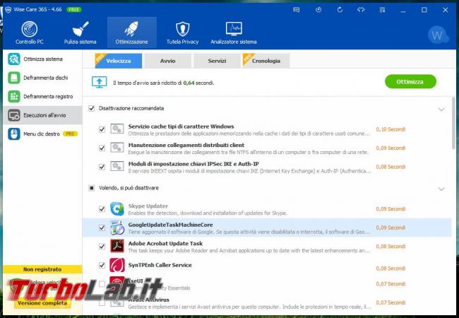 Wise Care 365 ottimizzatore sistema operativo