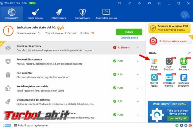 Wise Care 365 ottimizzatore sistema operativo