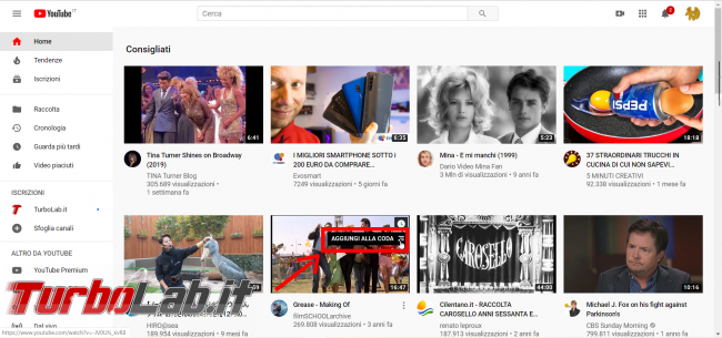 YouTube: come creare playlist (funzione Aggiungi coda) - FrShot_1573915924
