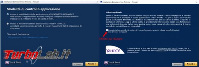 ZoneAlarm Free antivirus firewall prova TurboLab.it