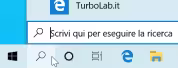 windows 10 barra di ricerca ridotta icona lente