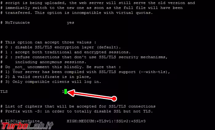 Immagine 3 pure-ftpd.conf 06 TLS
