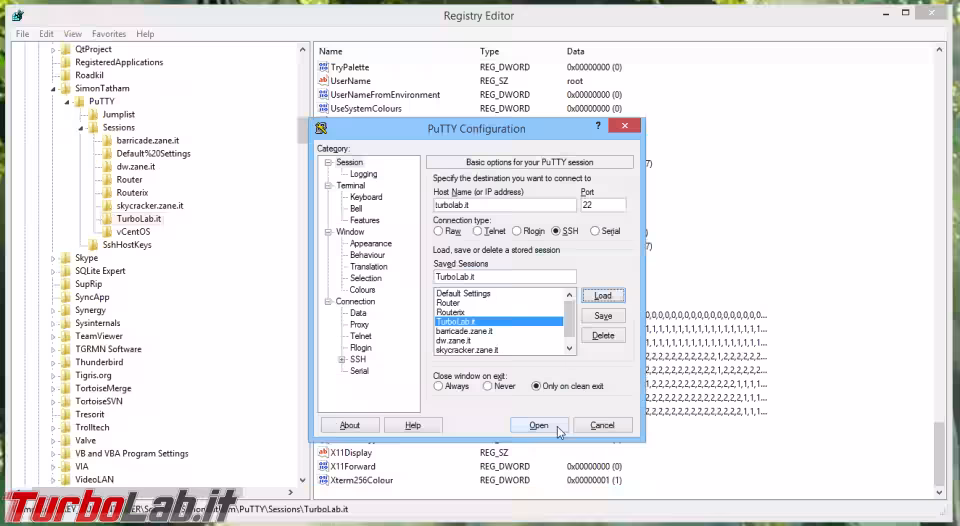 Immagine 2 putty registry